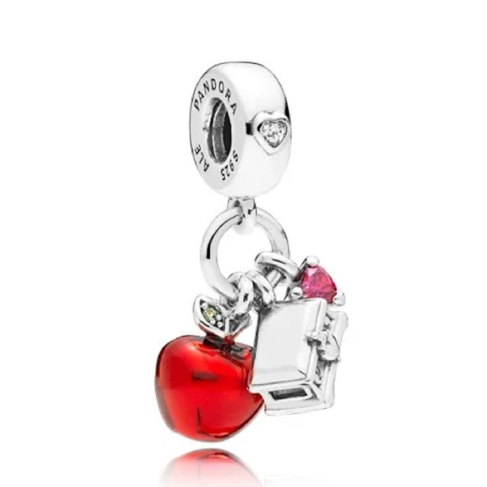 Authentic Pandora Disney Snow White’s Apple & Heart Dangle Charm